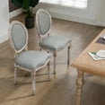 thumbnail image 6 of HOMCOM Set of 2 Vintage Armless Dining Chair, French Chic Side Chairs with Curved Backrest Linen Upholstery for Kitchen Living Room, Grey, 6 of 9