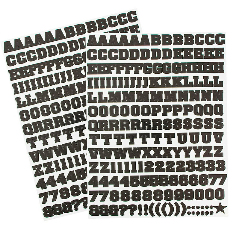 Project Letter Numbers Stickers, 3D Black