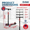thumbnail image 2 of Dribbl Trottinette pour Enfants à 3 Roues - Technologie de Direction par Inclinaison, Guidon Réglable en Hauteur, Plateau Antidérapant, Trottinette pour Garçons et Filles de 2 Ans et Plus, Approuvée par la Sécurité des Enfants, Supporte jusqu'à 165 lbs, Noir et Rouge, 2 of 6