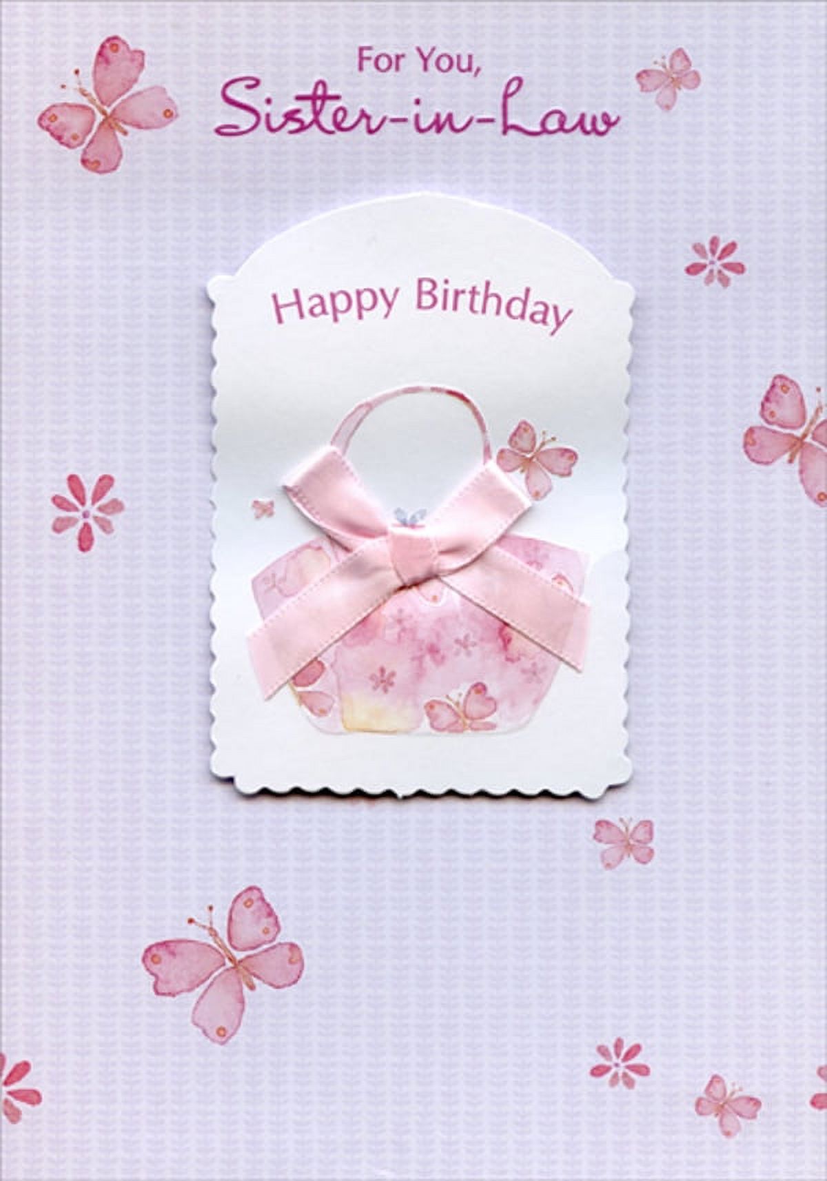 Biglietto Di Compleanno Pizazz 'Per Una Cognata Speciale' Con Farfalle Rosa E Finitura Dorata, 195x135 Mm, Con Busta