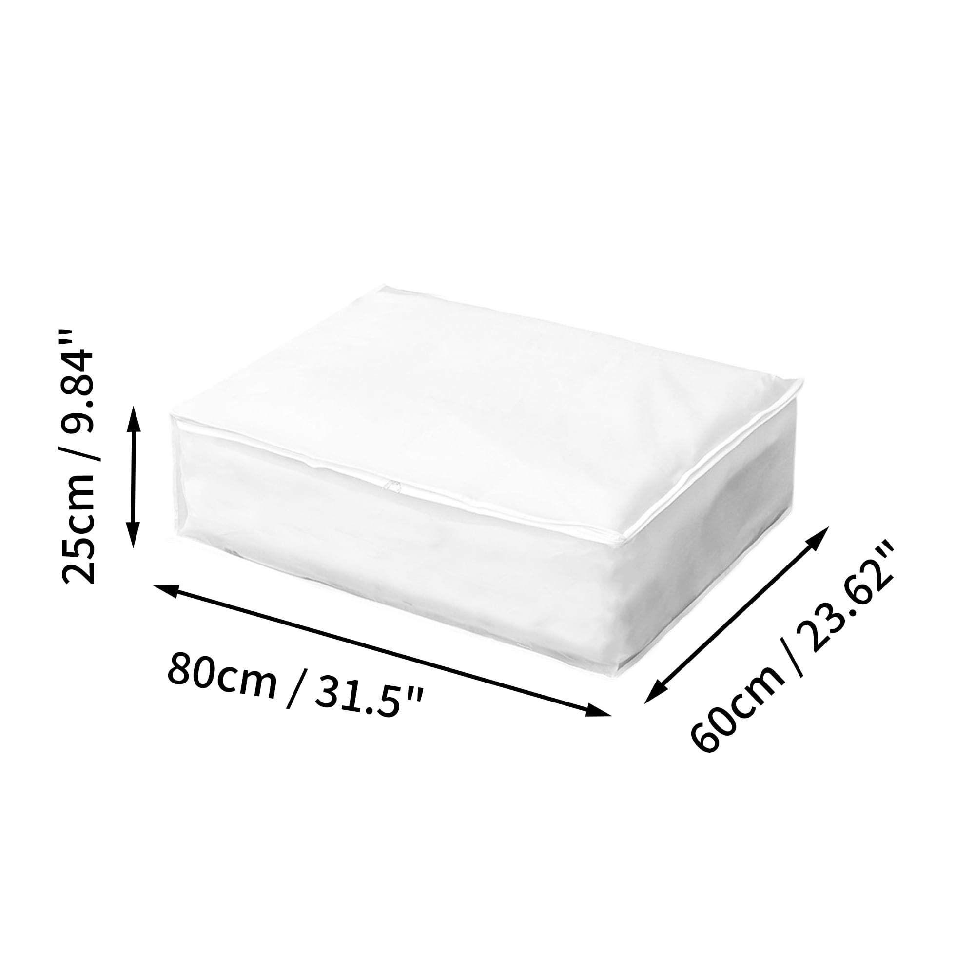Unique Bargains Durable Storage Bag 1Pc Clear White White 31.50"x23.62"x9.84"