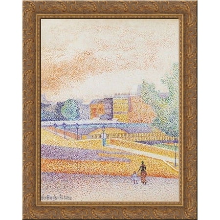 Vue de Paris 24x20 Gold Ornate Wood Framed Canvas Art by Albert Dubois-Pillet