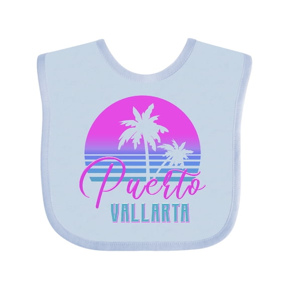 Inktastic Retro 80s Puerto Vallarta Boys or Girls Baby Bib