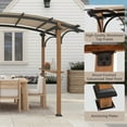 thumbnail image 6 of GAZEBETER 8.5 ft x 13 ft Outdoor Pergola with Arched Canopy,Natural Wood Looking Finish and Tan Shade for Backyard,Garden,Patio,Barbecue,Beige, 6 of 11