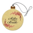 thumbnail image 1 of Wedding Floral Sister of the Bride Wood Christmas Tree Holiday Ornament, 1 of 6