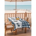 thumbnail image 2 of Outdoor Tablecloth with Umbrella Hole for Patio/Picnic/Party/Camping, Farmhouse Blue Plaid Waterproof Table Cloth Rectangle Table Cover Washable, Vintage Country Cock Checkered (52"x 70"), 2 of 8