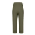 thumbnail image 6 of Pants Women Tie Front Plus Size High Waisted Dress Pants Business Casual Straight Leg Work Capris With Pockets Olive Green, 6 of 8