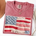 thumbnail image 3 of Comfort Colors Faux Patchwork American Flag Shirt 250th Years Patriotic 4th Of July Tee Vintage Faux Quilted USA Graphic T Shirt, 3 of 5