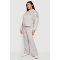 thumbnail image 2 of Women's Plus Size Drawstring Waist Pull On Flare Pants, 2 of 4