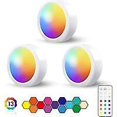 thumbnail image 1 of Closet/cabinet Lamp, Pursnic Led Night Light Rgb 13 Colors Wireless Dimming With Battery Powered Remote Control, 3 Pack [energy Class A+] [energy Clas, 1 of 4