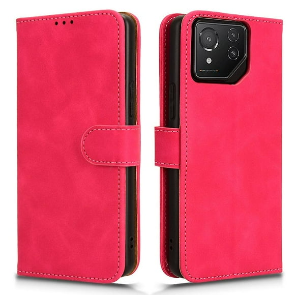 For Asus ROG Phone 8 Pro 5G/8 5G Case Protective PU Leather Skin-touch Phone Cover - Rose