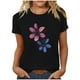 thumbnail image 1 of Tops de Manga Corta de las Mujeres, Cuello Redondo Impreso, Camiseta de Manga Corta para las Mujeres, 1 of 3