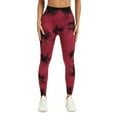 thumbnail image 5 of KHONTS Women's Workout Tie Dye Leggings High Waisted Yoga Pants Seamless Scrunch Lifting Compression Tights Red L, 5 of 7