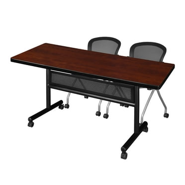 Regency Kobe 72 x 30 in. Flip-Top Privacy Nesting Table- Cherry, 2 Cadence Nesting Chairs