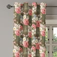 thumbnail image 3 of Ambesonne Floral Grommet Curtain, Nostalgia Flower Sketch Art, 50"x63", Sepia Pale Rose and Fawn, 3 of 5