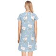 thumbnail image 2 of Women's Sleep Dress Nightgown with Short Sleeves Small Geese and Daisies Sleepwear Sizes S-2X, 2 of 6