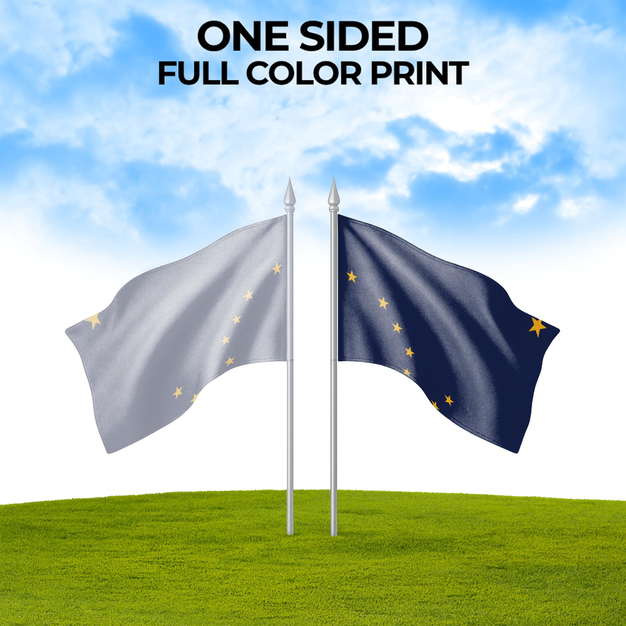 Alaska Outdoor Flag (1x1.5ft) by DreamController - Durable, Fade-Resistant Polyester, Double-Stitched, Brass Grommets - HD Printed USA State Flag - Made in USA