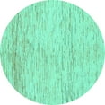 thumbnail image 1 of Ahgly Company Indoor Round Abstract Turquoise Blue Modern Area Rugs, 4' Round, 1 of 4