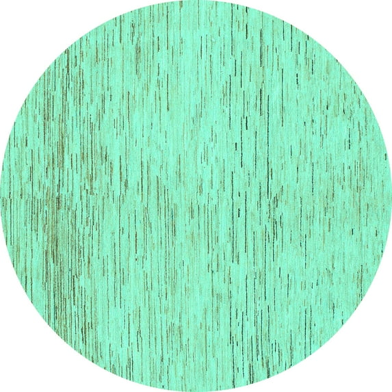 Ahgly Company Indoor Round Abstract Turquoise Blue Modern Area Rugs, 4' Round