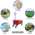thumbnail image 2 of Collapsible Folding Wagon Outdoor Utility Beach Cart Portable Wagon with 360 Degree Swivel Wheels for Camping, Garden, Shopping, Groceries, 2 of 9