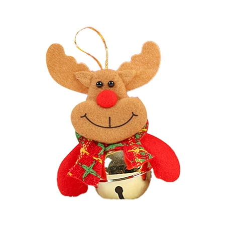 

AerDream Christmas Pendant Increase Festive Atmosphere Cloth Santa Claus Holding Bells Doll for Home