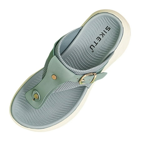 

LIANGP Women s Sandals New Thick Soled Slippers Light Antiskid Comfortable Casual Sports Herringbone Slippers Women s Shoes Blue Size 8.5