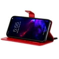thumbnail image 4 of for iPhone 11 Wallet Case, Kickstand Case with Credit Card Holder, Embossed Butterfly Pattern with Strap Premium PU Leather Magnetic Closure Shockproof Protective Flip Cover 6.1", Red, 4 of 6