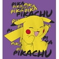 thumbnail image 2 of Girl's Pokemon Pikachu laughing  Graphic Tee Purple Berry Large, 2 of 4