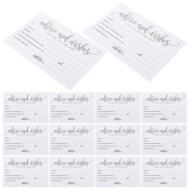 Phenofice 50 Pcs Cartes de Vœux de Mariage Blanches Inscriptibles pour Décoration de Banquet et Messages d'Invités