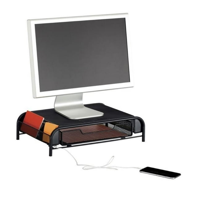 Scranton Support de Moniteur & Co avec Port de Charge USB en Noir