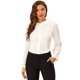 thumbnail image 1 of Camisa con cuello Peter Pan Allegra K para mujer elegante con paneles en contraste blanco S, 1 of 6