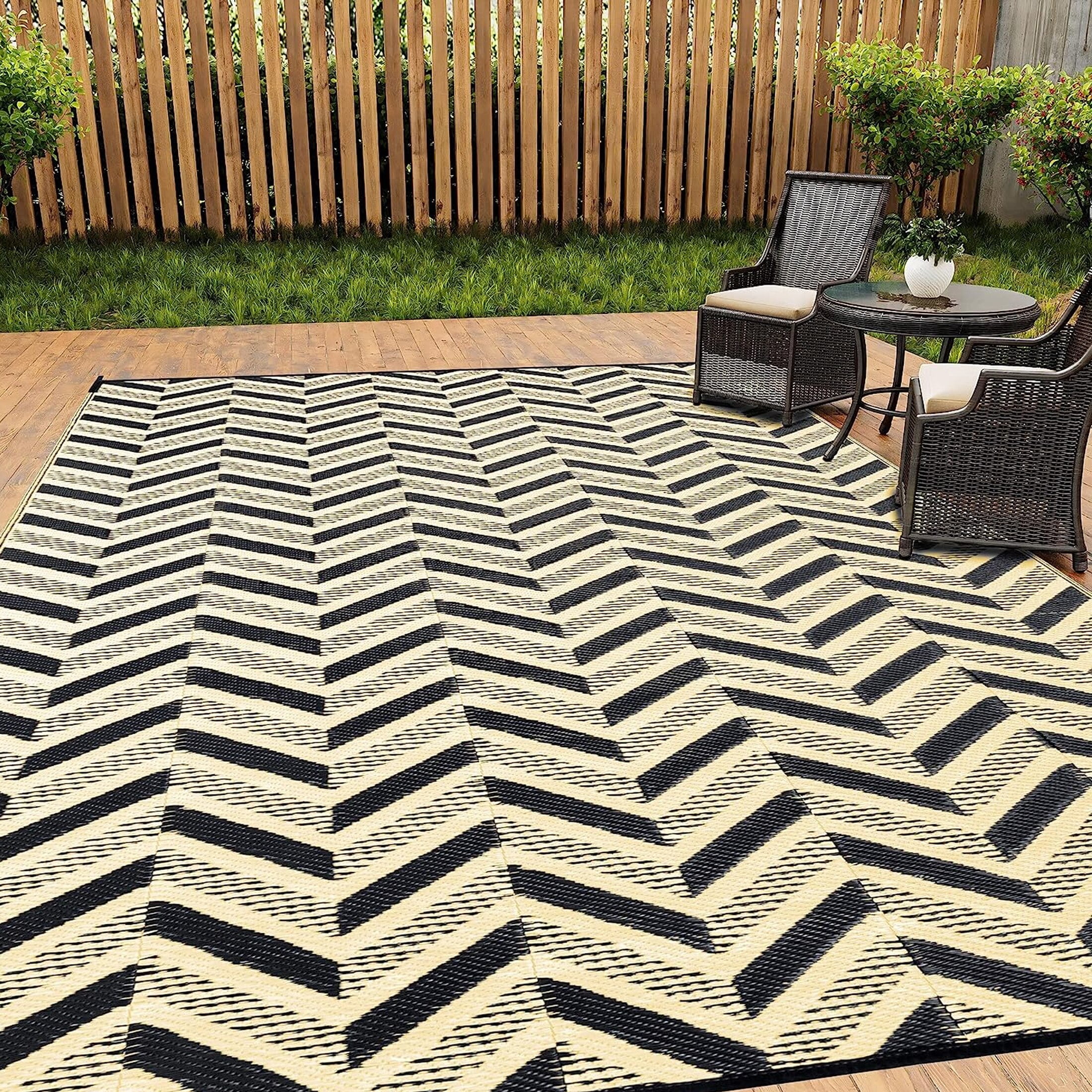 HUGEAR Outdoor Rugs on Sale Clearance 5'x8' Waterproof Area Rugs Patio