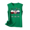 thumbnail image 3 of Graphic Tank Tops, Summer 2024 Sleeveless 4th of July Shirts Women Crew Neck Casual Flag Sunflower Print Tanks (L, Green 10), 3 of 4
