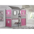 thumbnail image 2 of Pemberly Row Twin Over Twin Solid Wood Bunk Bed with Pink Tent in Gray, 2 of 3