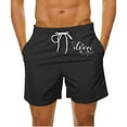 thumbnail image 2 of lcziwo Beach Shorts for Men Valentine's Day Big and Tall Short Pants Summer Fashion Dog Paw Heart Print Swim Trunks Casual Drawstring Sports Shorts with Pockets Todays Daily Sales Black XXL, 2 of 5