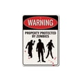 thumbnail image 2 of Zombie Warning Novelty Decor, Metal Wall Sign - 10x14 Inches, 2 of 4