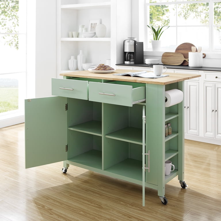 Crosley Furniture Savannah Solid Wood Top Kitchen Island with