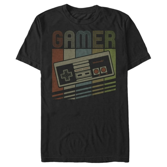 Men's Nintendo Retro NES Gamer Controller Graphic Tee Black Medium