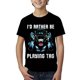 thumbnail image 2 of Youngsters' Hip Hop Gorilla Graphic T-Shirt - "I'd Rather Be Playing Tag" Design, Black Knit Fabric, Lightweight & Comfortable for Summer Fun, Parties, Outdoor Activities & Casual Wear, 2 of 8