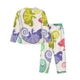 thumbnail image 2 of Bingfone Womens Pajama Sets Cute Chameleons Print,Long Sleeve Loungewear Pajamas Set-Small, 2 of 9