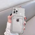 thumbnail image 1 of Funda para iPhone 11, funda transparente para tarjeta para iPhone 11 de 6,1 pulgadas, funda protectora delgada y suave de TPU que absorbe los golpes con tarjetero, 1 of 6
