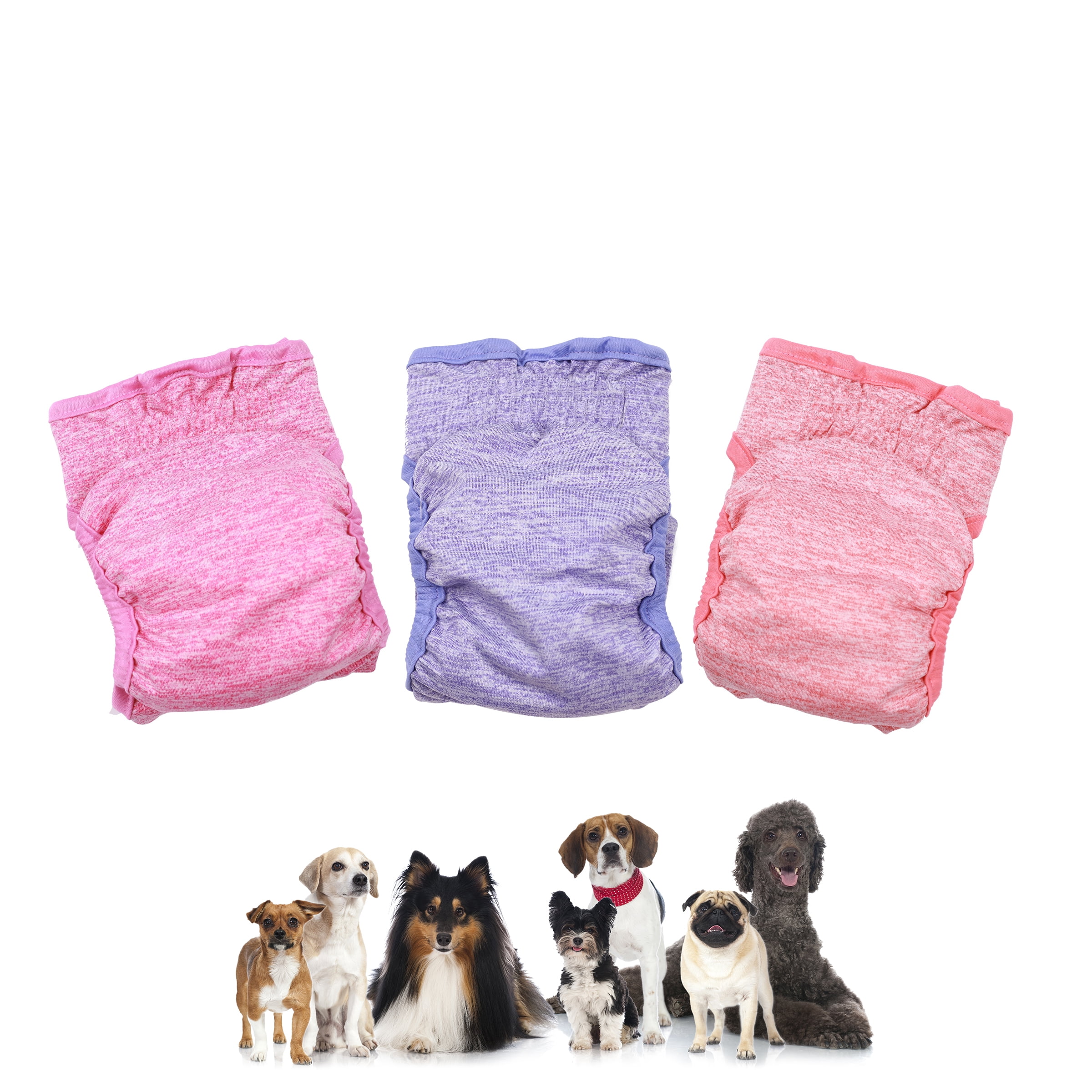 (2 pack) Vibrant Life Washable Dog Diapers for Female Dogs,Medium, 3 Count