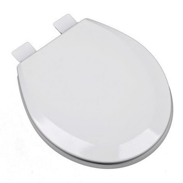 Premium Molded Round Wood Toilet Seat, White