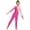 Rose Pink, variant on Girls Long Sleeve Color Block Ballet Dance Leotard Stirrup Rhinestones Gymnastics Unitard Rose Pink 16
