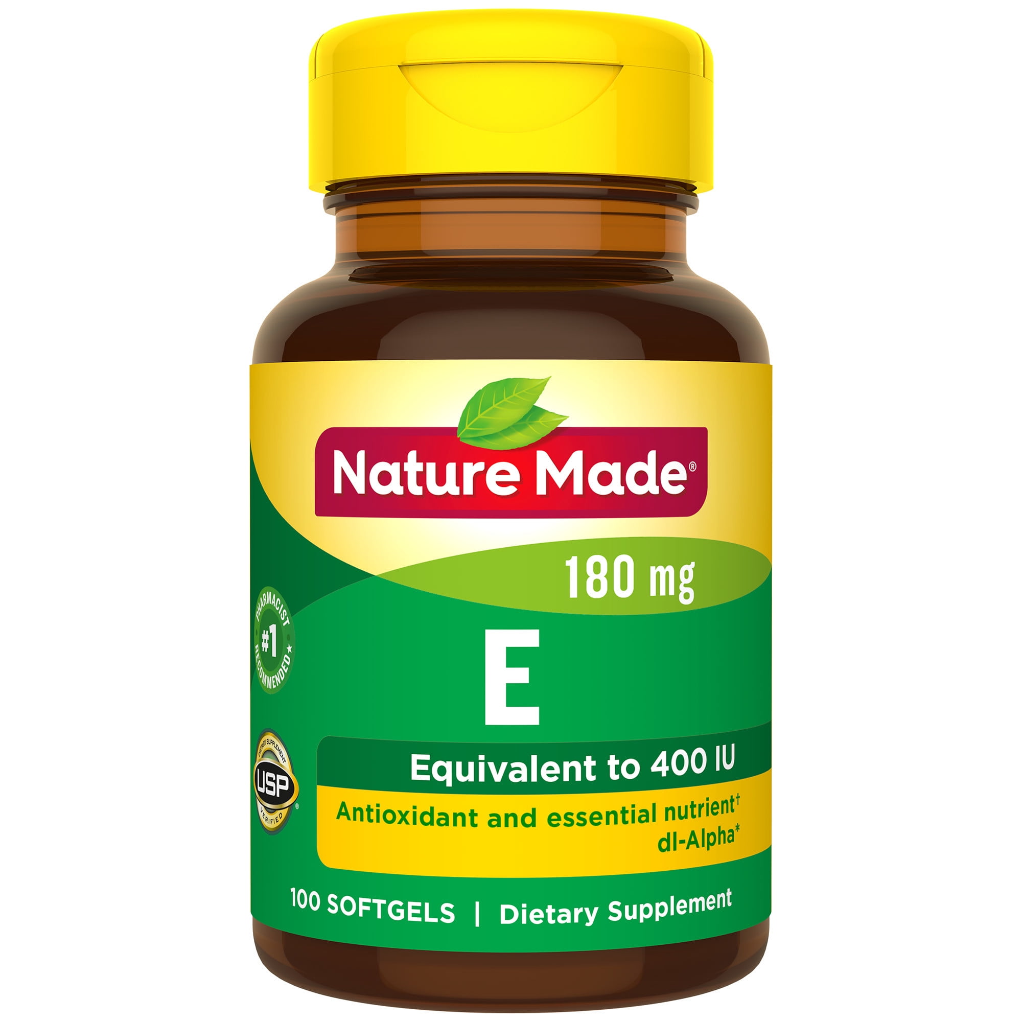 Nature Made Vitamin E 180 mg (400 IU) dlAlpha Softgels, 100 Count for