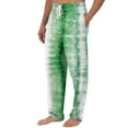 thumbnail image 4 of GrmtClth Mens Pajama Pants Ultra Lightweight Tie-Dye Print Bottoms Casual Drawstring Elastic Waist Lounge Pants Comfort Sleep Pants with Pockets and Button Fly Light Green XXXL, 4 of 8
