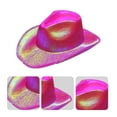 thumbnail image 6 of KOYPTL Mother's Day Valentine's Day Gift for Girlfriend Mother Wife, Party Colourful Fluorescent Large Composite Styled Hat Party Festival Colourful Cowboy Hat, Birthday Present for Daughter, 6 of 8