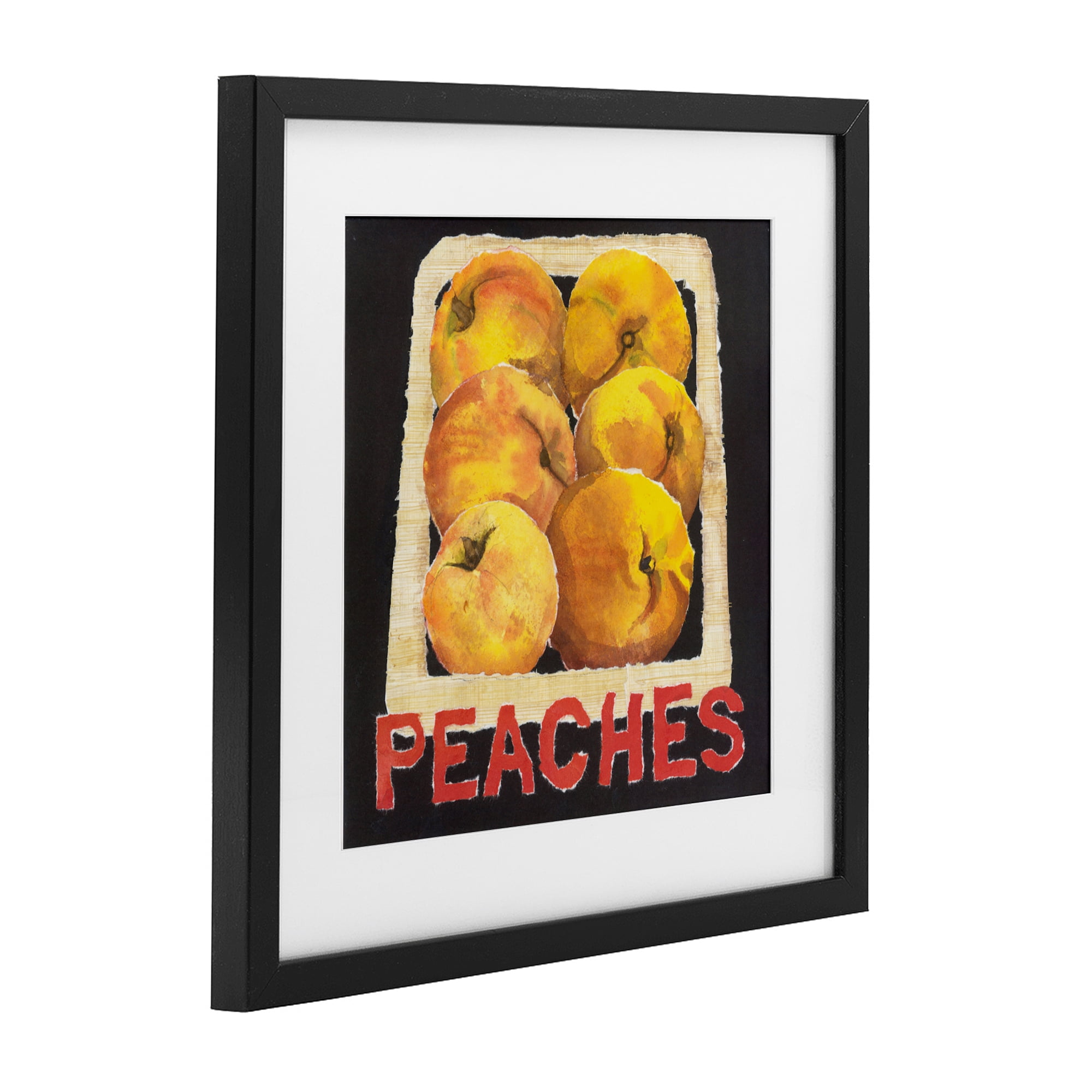 Stupell Industries Collaged Garden Peaches Black Framed Print Under Glass, design by Nancy Overton