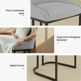 thumbnail image 4 of COLAMY Set of 2 Dining Chairs, Modern Upholstered Fabric Kitchen Chairs with U-Shaped Metal Legs, Armless Mid-Back Side Chairs for Home and Hotel, Light Gray, 4 of 12