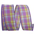 thumbnail image 1 of Reliant Ribbon 93397W-064-40K Bright Plaid Today Wired Edge Ribbon - Purple - 2.5 in. x 50 yards, 1 of 1